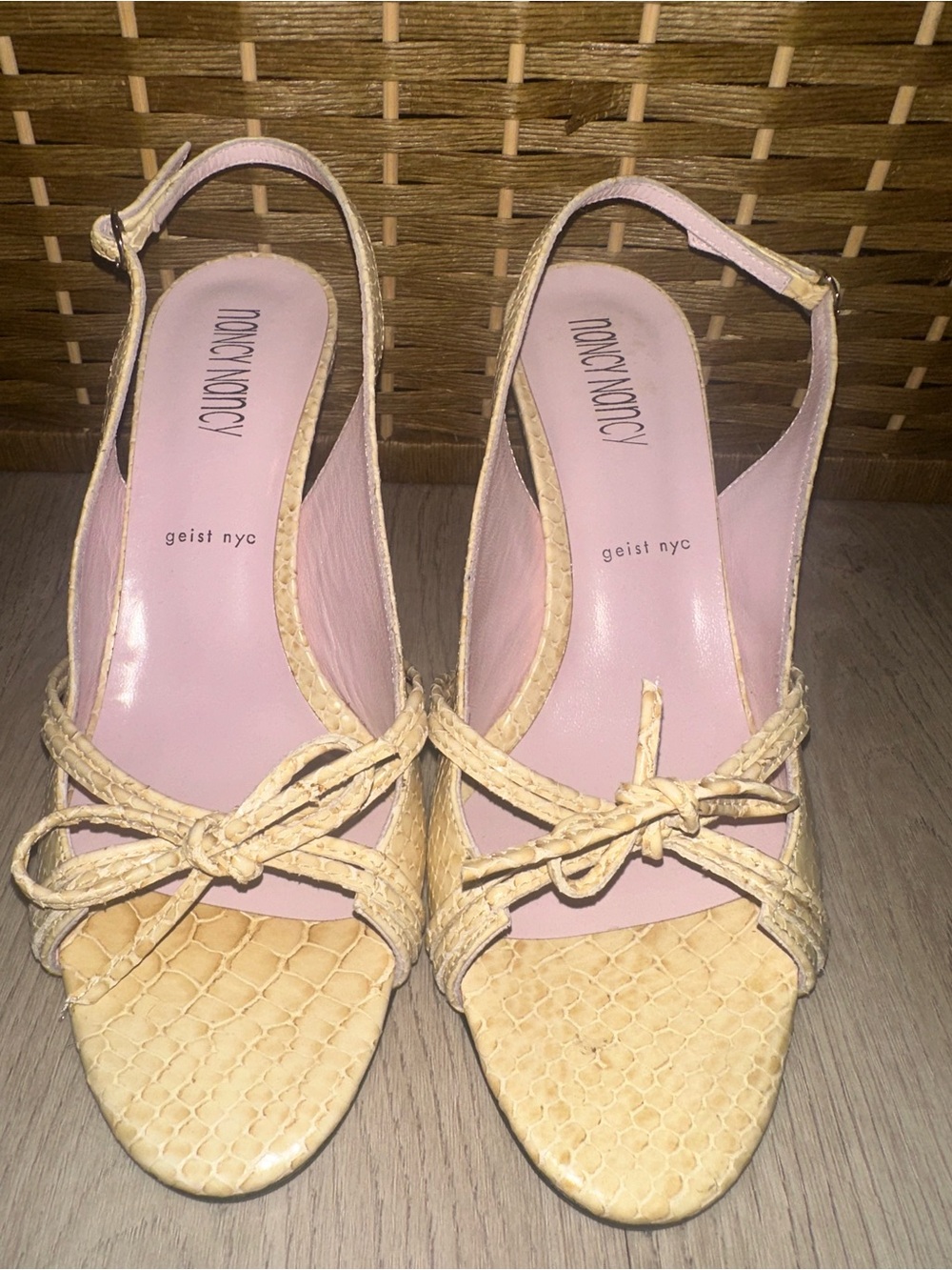 Women's Cream Braided Slingback Heels